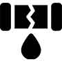 Broken pipe leaking water symbol